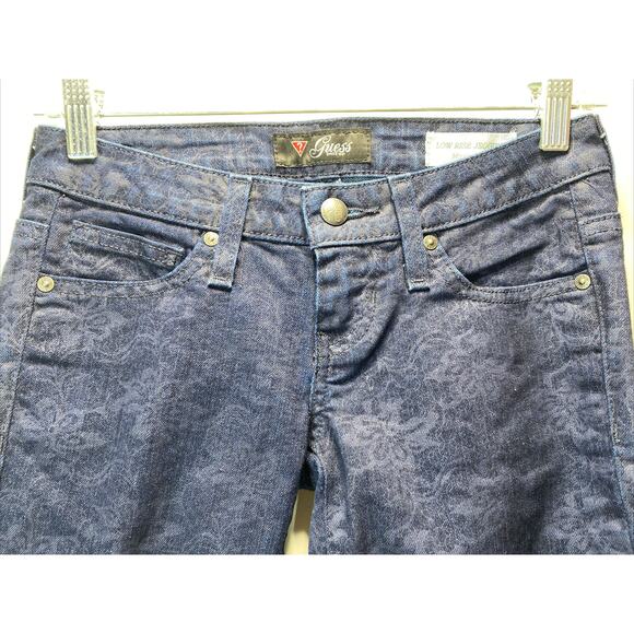 Guess Maxine Low Rise Jegging Skinny Fit Dark Blue Floral Women's Size 26x30 - Picture 8 of 10